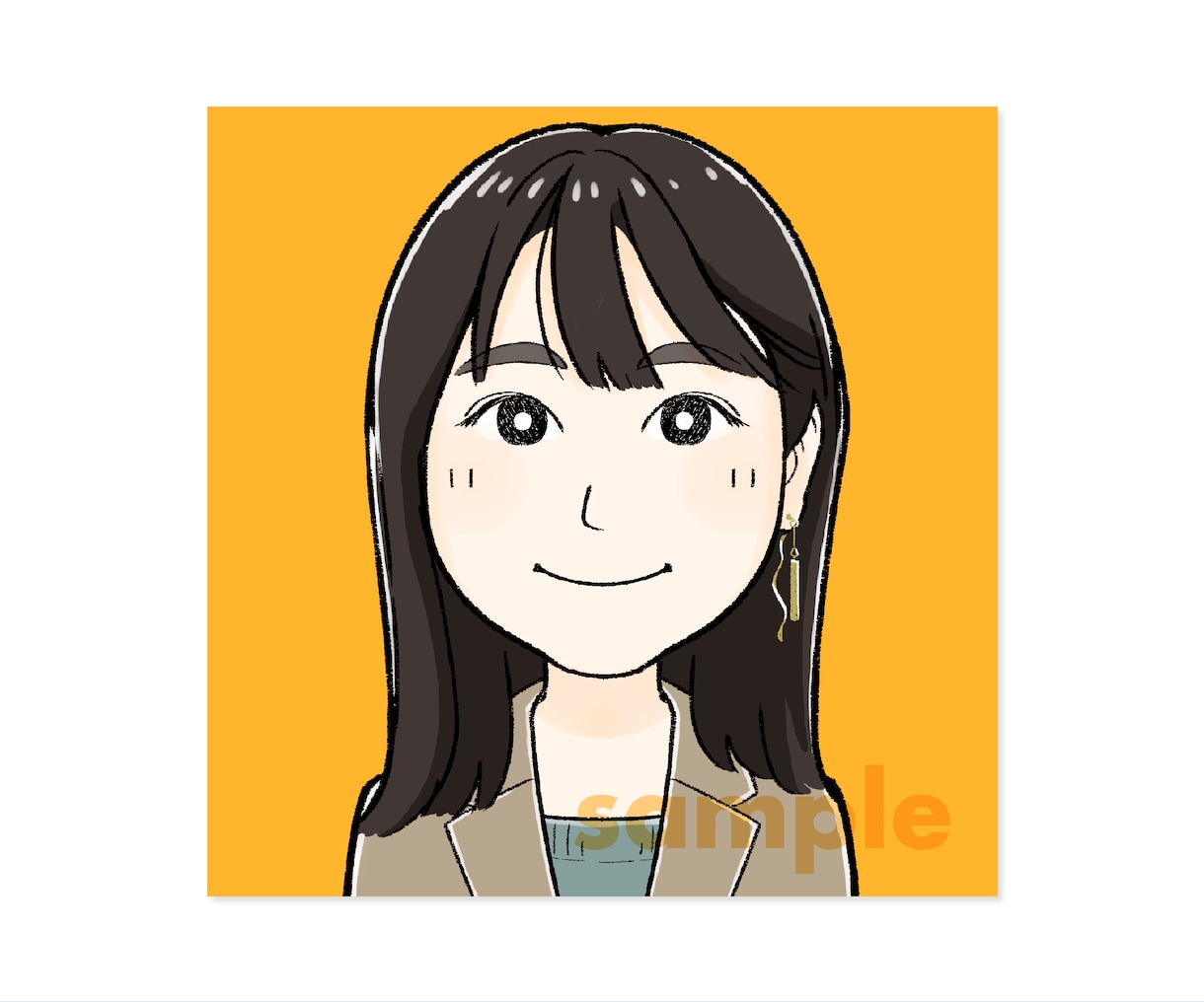 シンプルすぎず可愛い♪優しい好印象似顔絵描きます デフォルメ☆SNSやブログのアイコンお名刺に◎プレゼントにも イメージ3