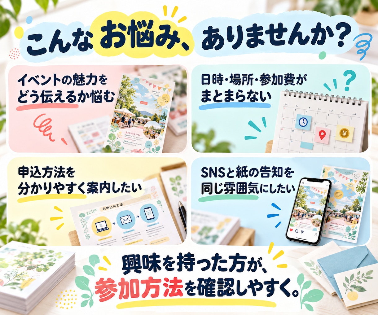 イベントの告知チラシを制作します 日時・場所・参加方法まで伝わるイベント案内へ イメージ2