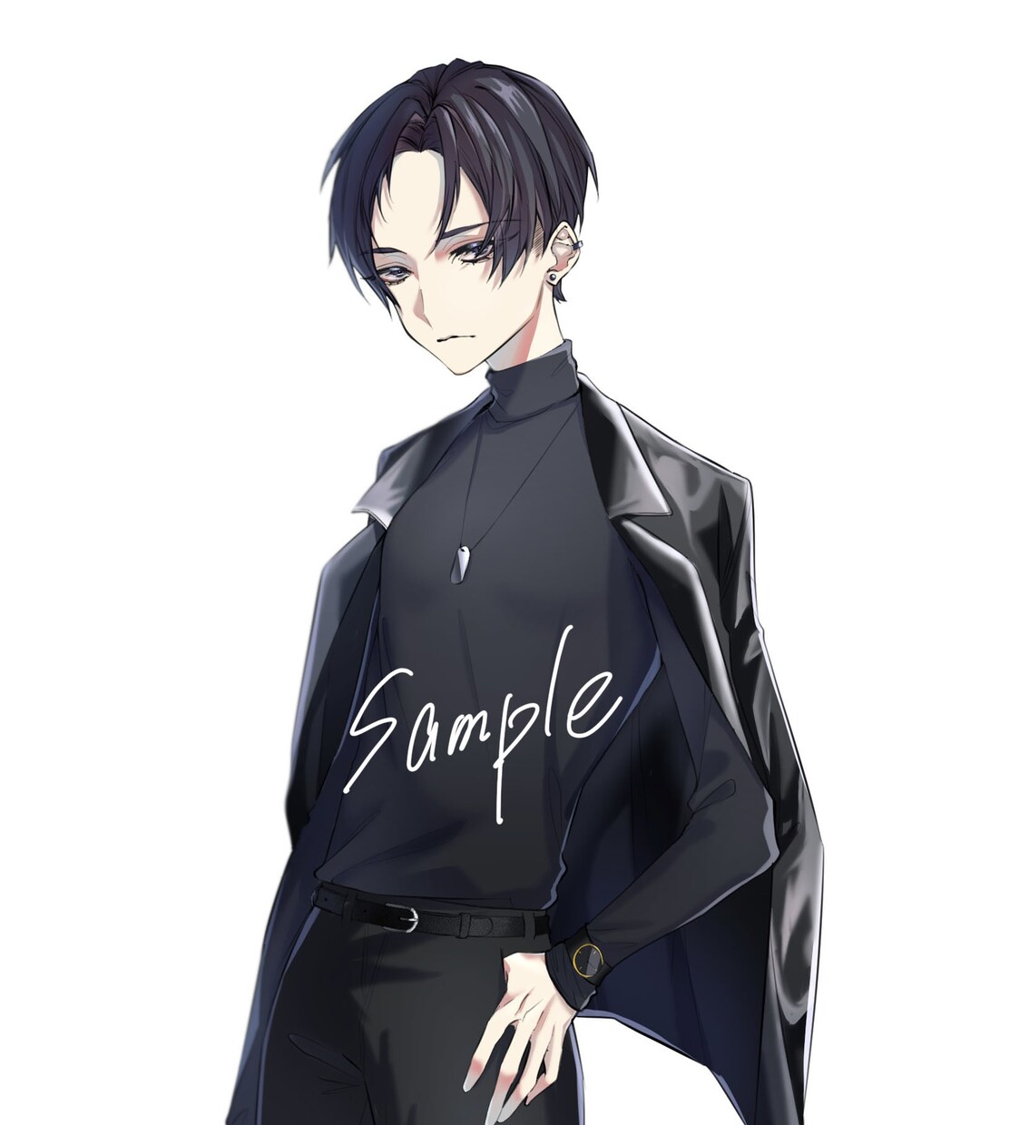 SNS用のアイコン描きます まつ毛長めのかっこいいキャラ描きます イメージ5