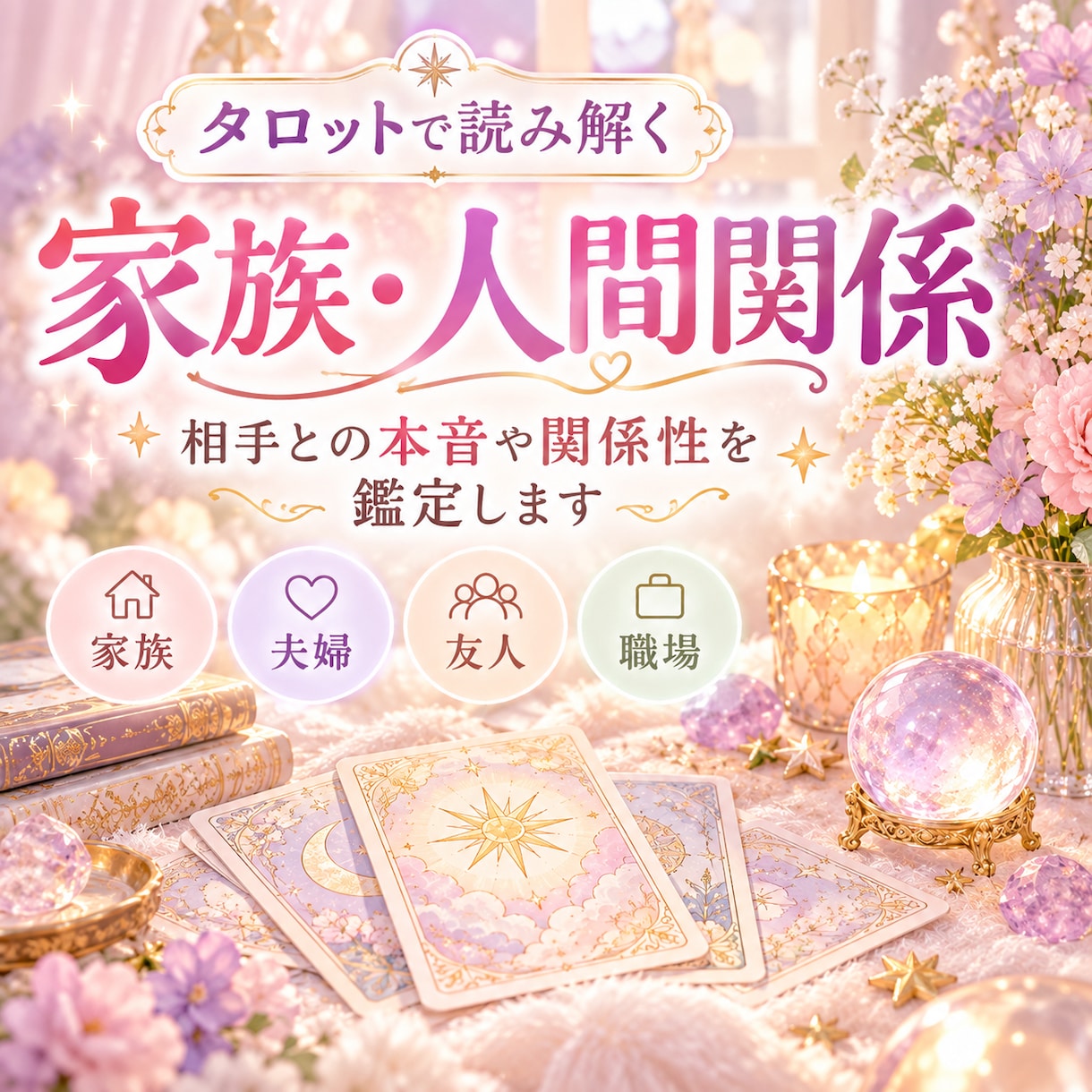 家族・人間関係｜相手との本音や関係性を鑑定します 家族・夫婦・友人・職場など、身近だからこそ悩んでしまう方へ イメージ1