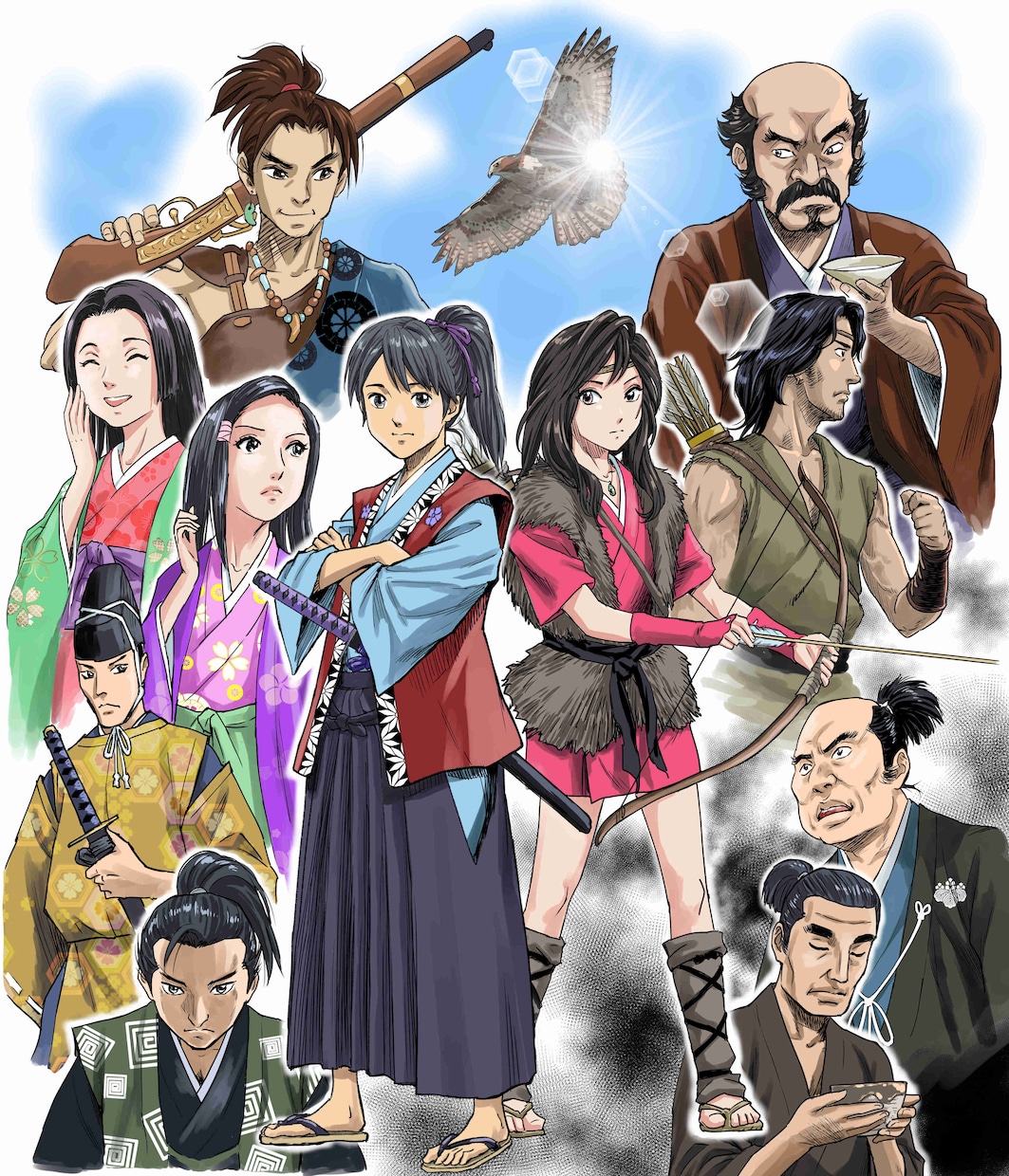 イラスト・挿絵描きます 小説の表紙絵、挿絵。歴史物から現代物まで漫画風に描きます。 イメージ3
