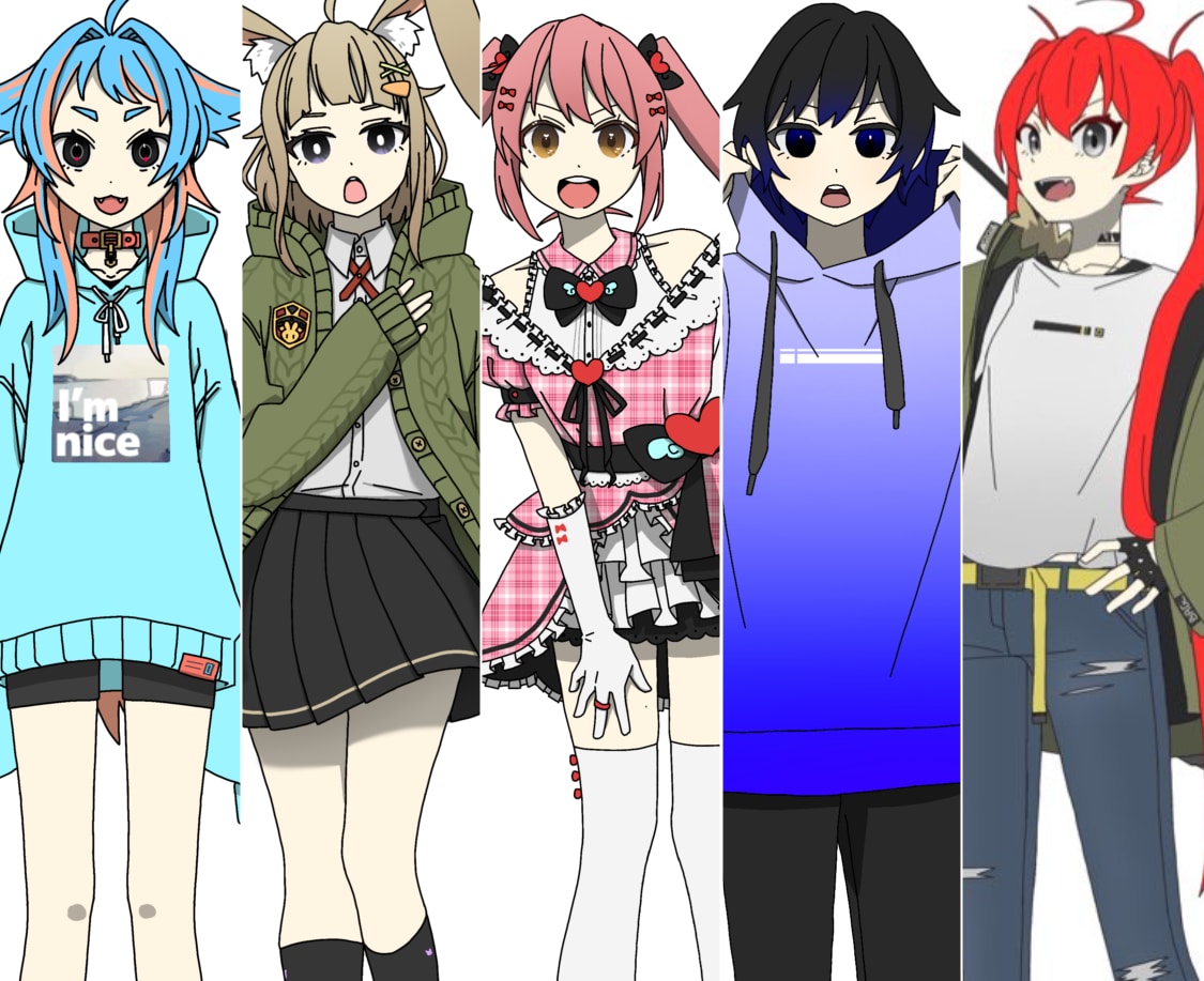 最短1日で立ち絵＋表情差分4つを制作いたします IRIAM・TRPG等で使える全身絵を描かせてください！ イメージ1