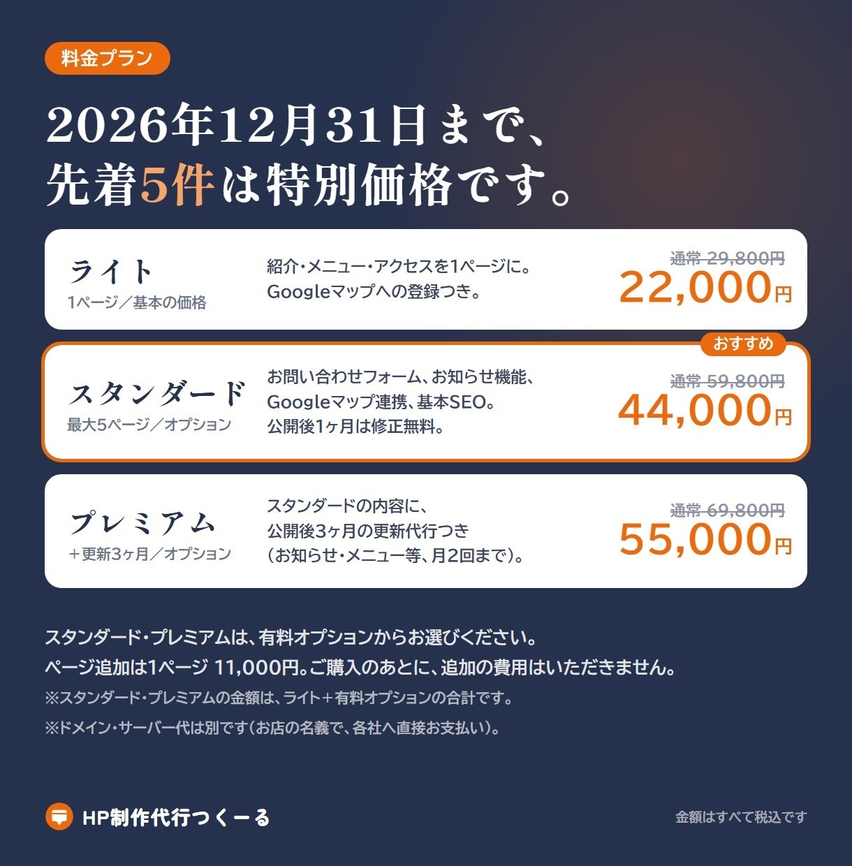 飲食店・街のお店のホームページを3案から作ります 雰囲気のちがう3案から選べる、スマホで見やすいHP イメージ2