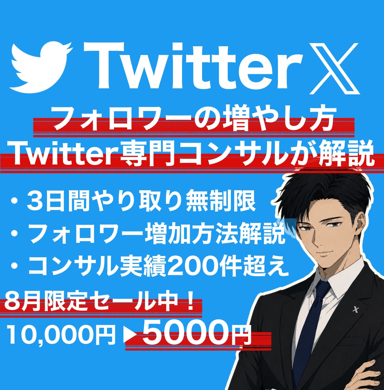 Twitter,Xでのフォロワーの増やし方教えます ご希望の層を的確に狙える専属コンサルの徹底解説！質疑応答◎ イメージ1