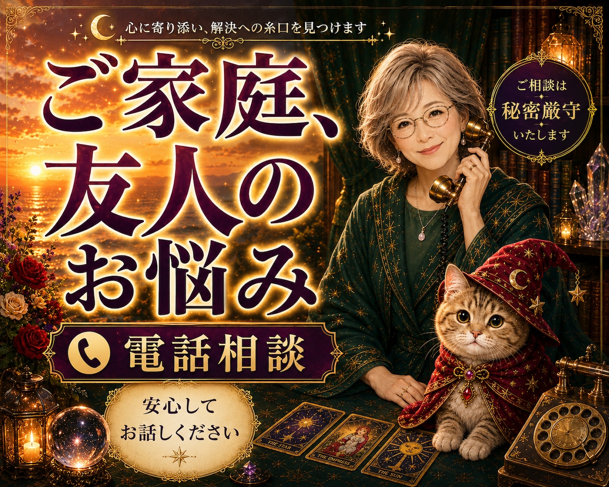 女性専用 ⭐︎家庭や人間関係などのお悩み鑑定します 夫、義母、義父、親族、子供、友人、などのお悩みを占います イメージ1
