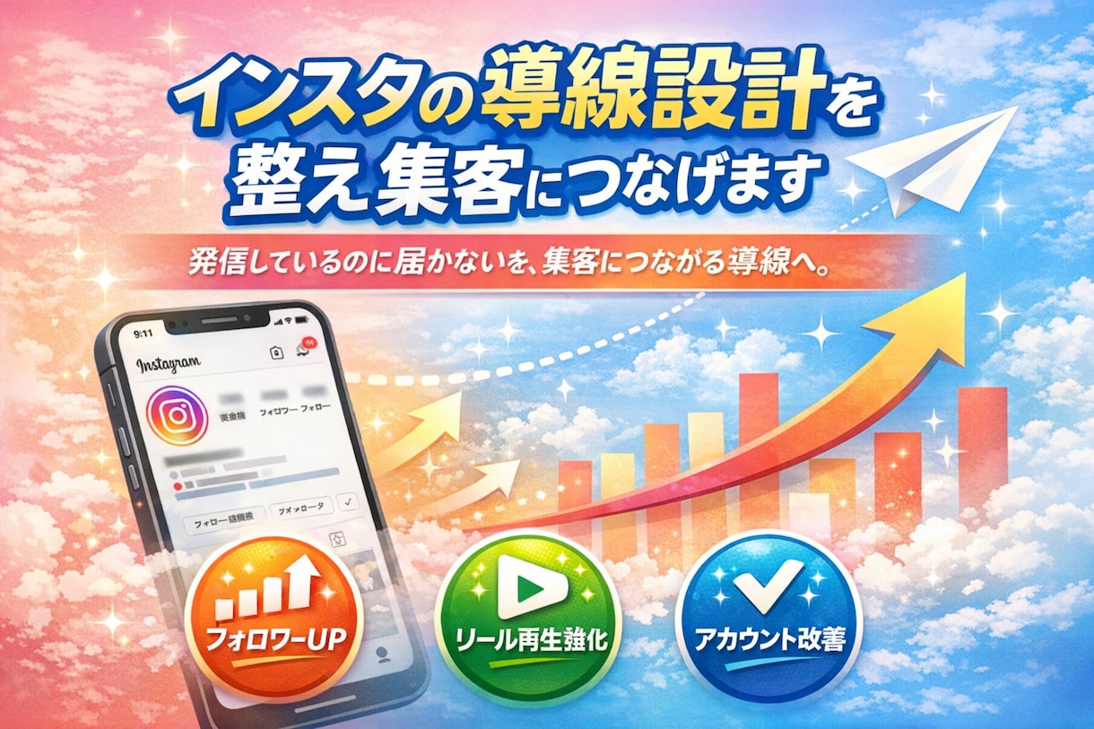 インスタの導線設計を整え集客につなげます 発信しているのに届かないを、集客につながる導線へ。 イメージ1