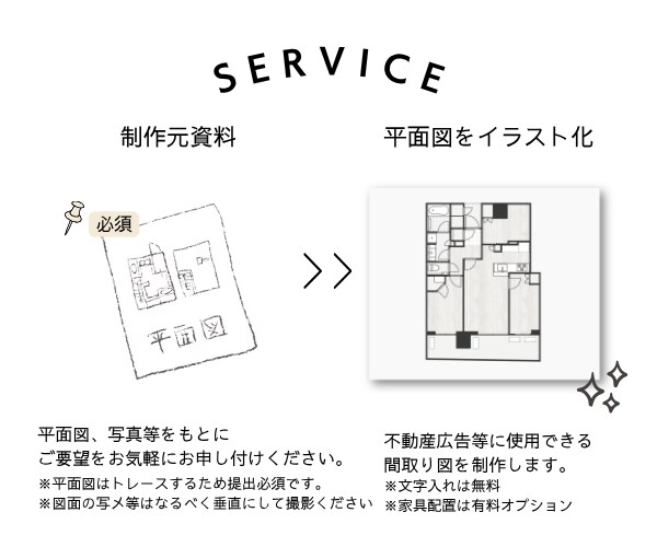 不動産広告・民泊に！おしゃれな間取り図を制作します 広告映えするおしゃれ間取り図｜単色でスッキリ見やすいデザイン イメージ2