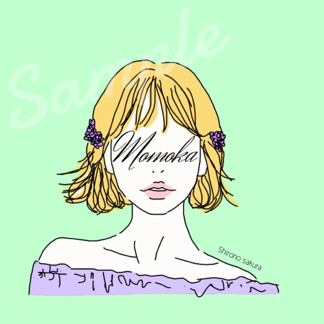 線画をベースにした似顔絵アイコンをお作りします イラスト目元に入るお名前が特徴の、目隠しお洒落アイコンです！ イメージ2