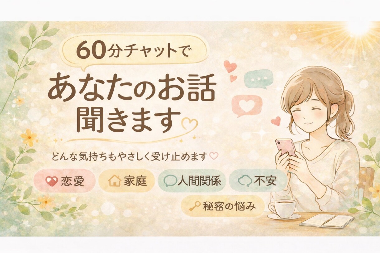 現役看護師が60分チャットでお聞きします 電話では話しにくい…そんな時こそチャットで吐き出せます イメージ2