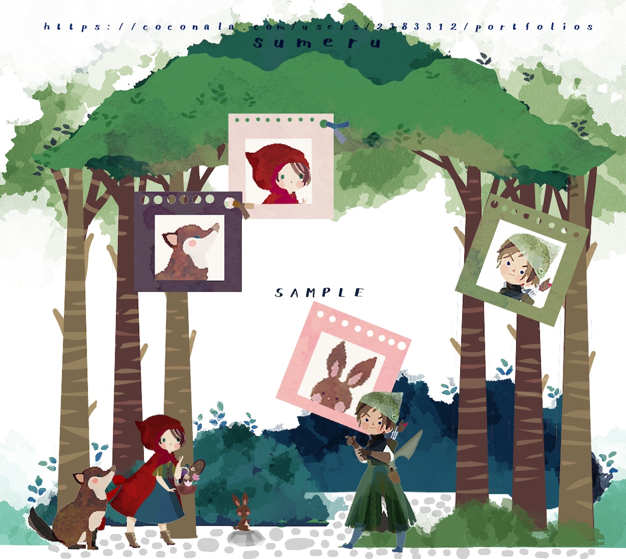 絵本のような one pageで、世界観を描きます キャラ イラストをお受け致します イメージ2