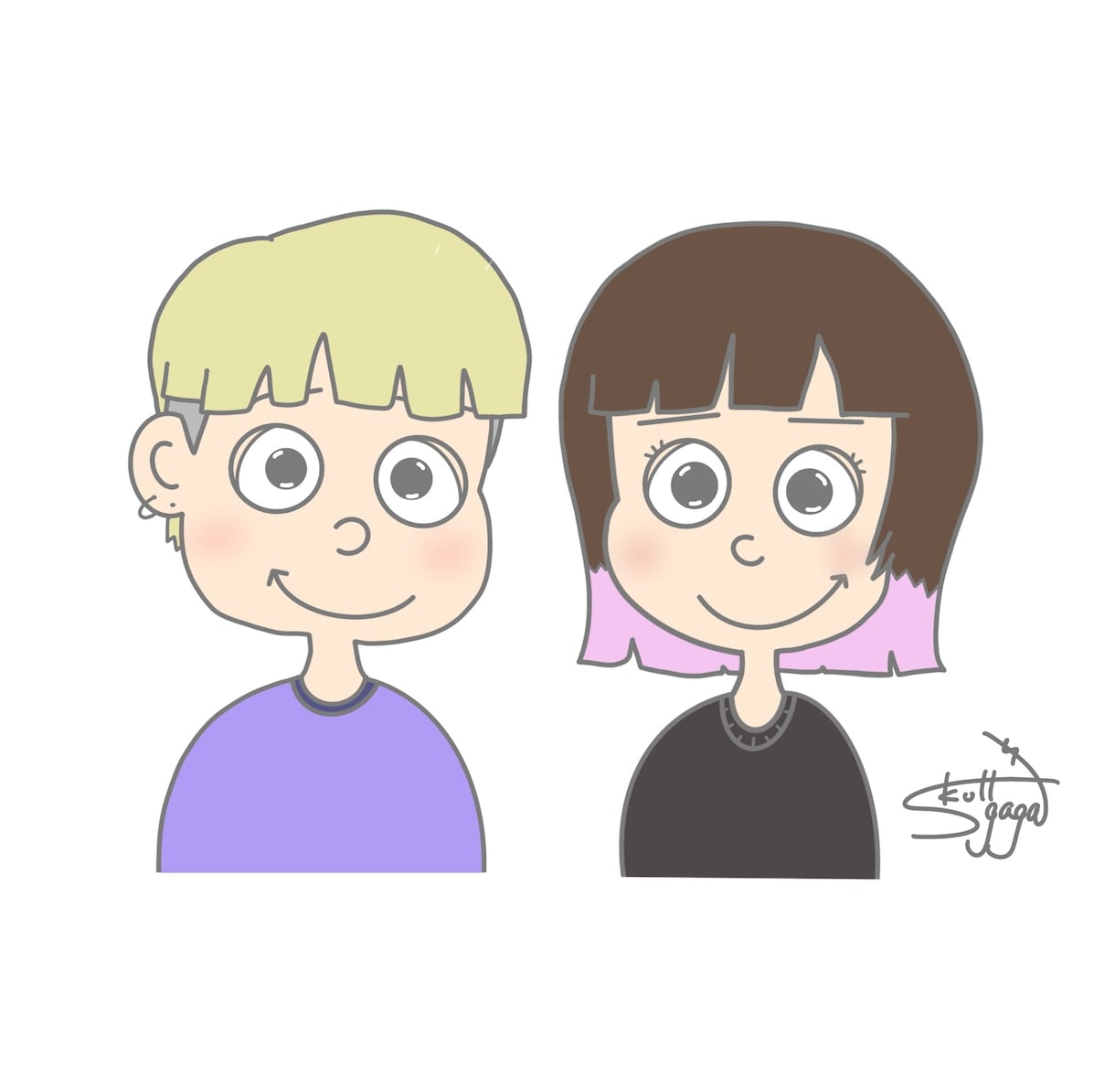 アイコン用イラストや似顔絵を描かせていただきます ★似顔絵作成〜2名様用です〜★ イメージ1