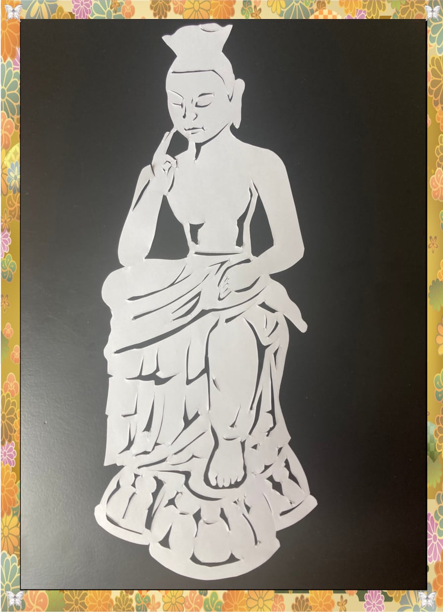 弥勒菩薩　切り絵 ～花房銀蝶がお切り致します 福を呼び込む紙切り師　花房銀蝶です イメージ1