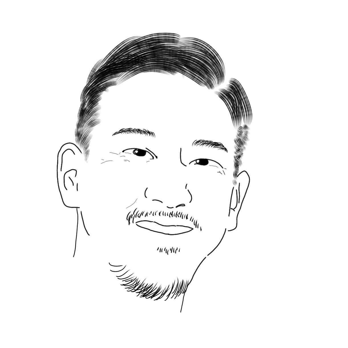 写真を元にシンプルな似顔絵を描きます 流行りの線タイプの似顔絵！汎用性も高く一度作ると万能 イメージ2