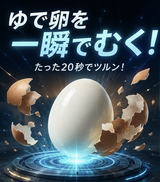 冷蔵保存で誰でも20秒でむけるゆで卵レシピ教えます ヤケドしない！冷めてからでもカンタンにむけます、お弁当にも イメージ1