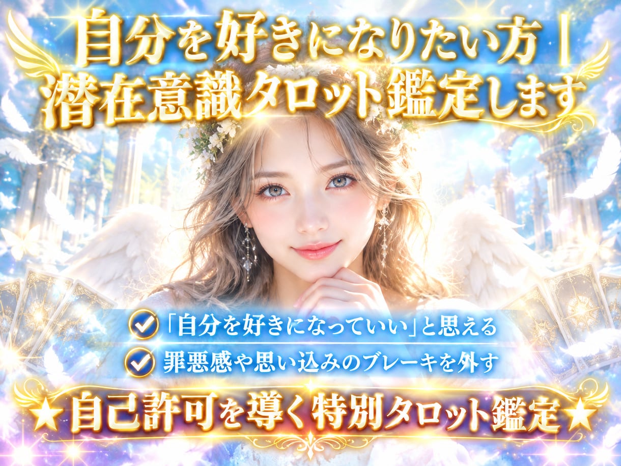 罪悪感を外して自分を好きに｜潜在意識タロットします 「自分を好きになる許可」を出すタロット鑑定 イメージ1