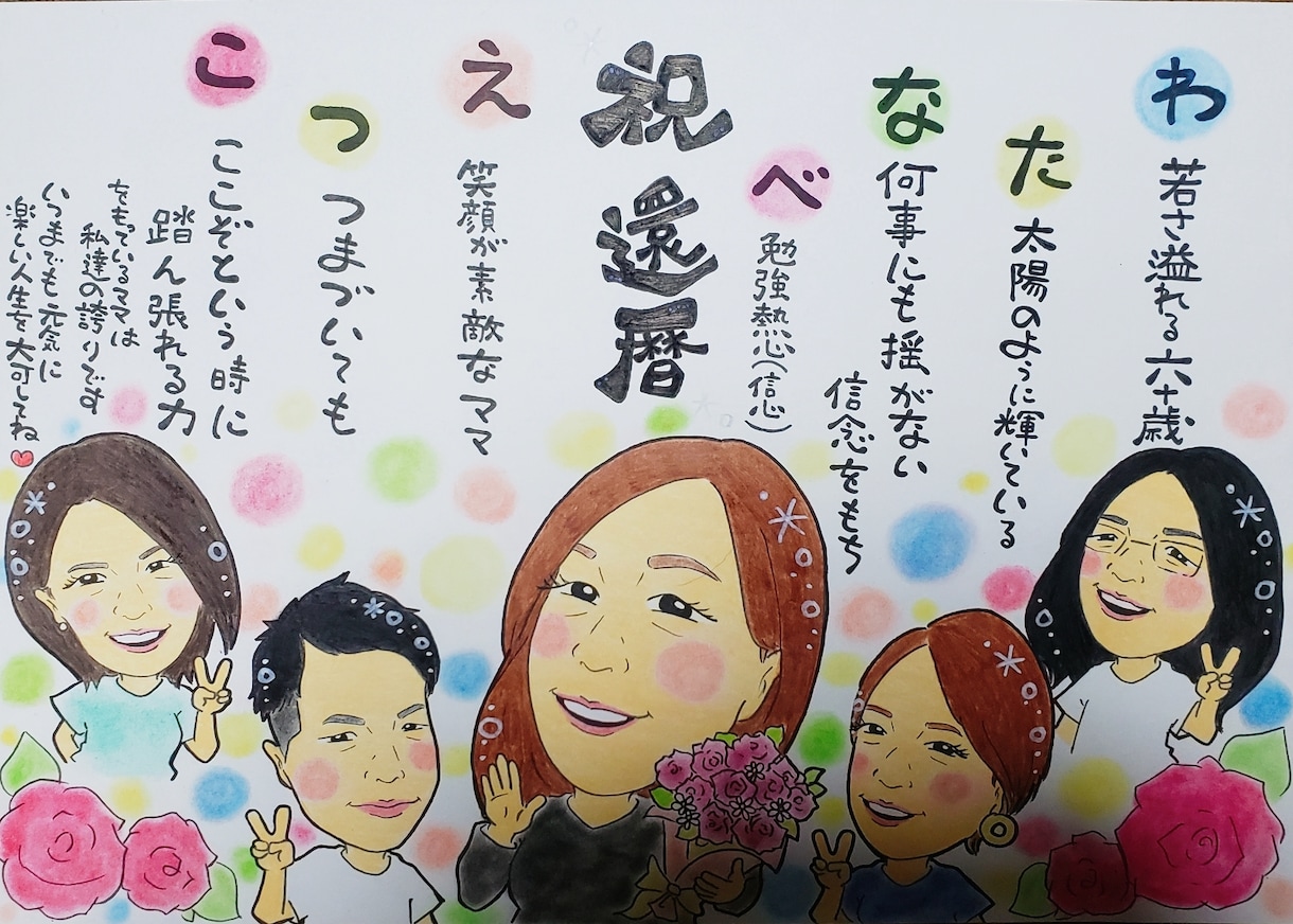世界にひとつの可愛い似顔絵お名前詩を作成致します 各種プレゼントやご自宅用に…♡沢山の方に喜ばれております♪ イメージ9
