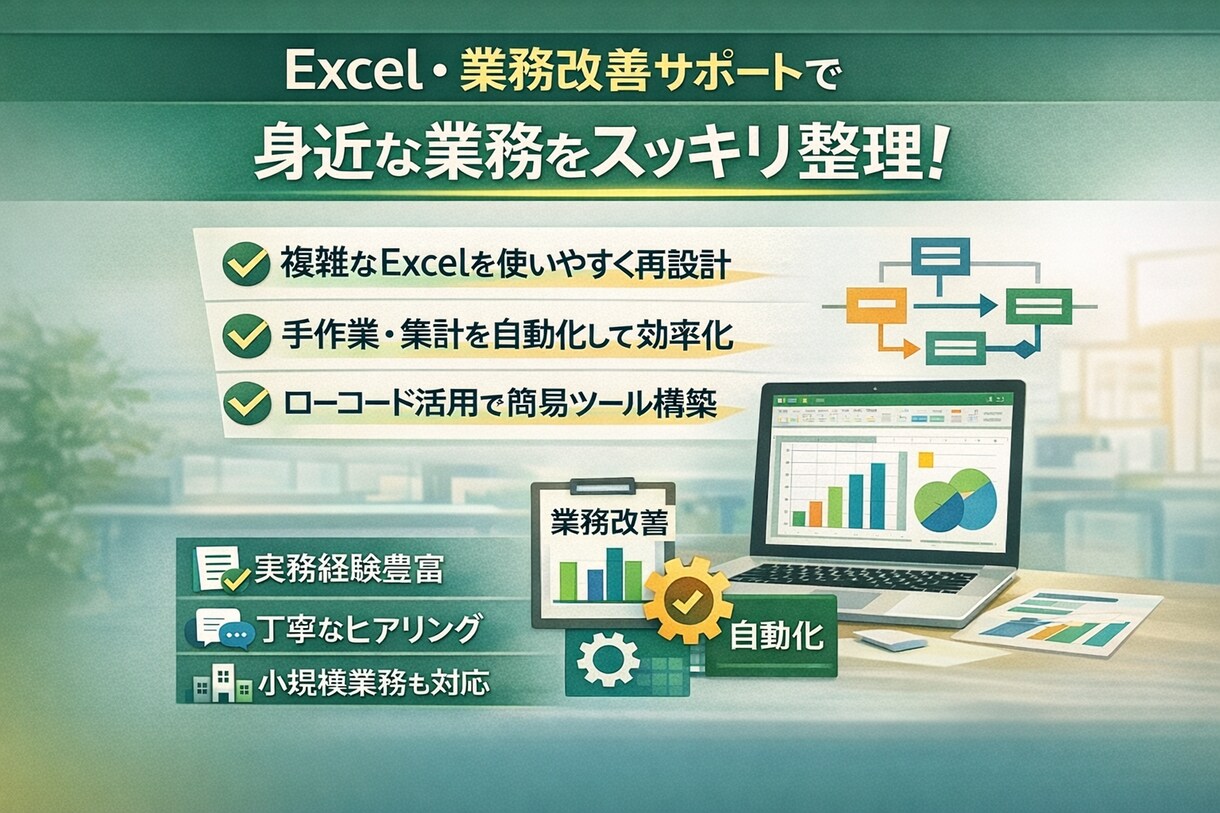Excel業務の整理・自動化を支援します 使いづらいExcelを実務向けに整えます イメージ1