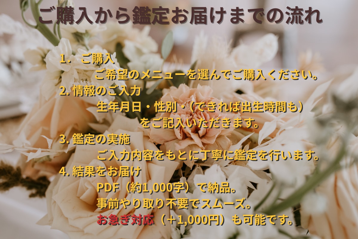 四柱推命で結婚相手やタイミングを読み解きます 結婚のご縁と時期を四柱推命で詳しく読み解きます イメージ3