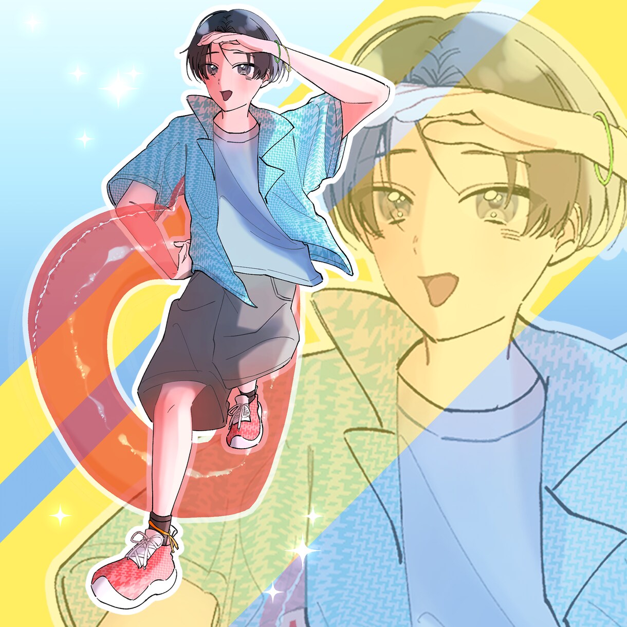 ふわっと甘可愛い正方形イラストを制作致します ♡SNS使用、商標利用OK！お気軽にお問い合わせください⟡ イメージ3