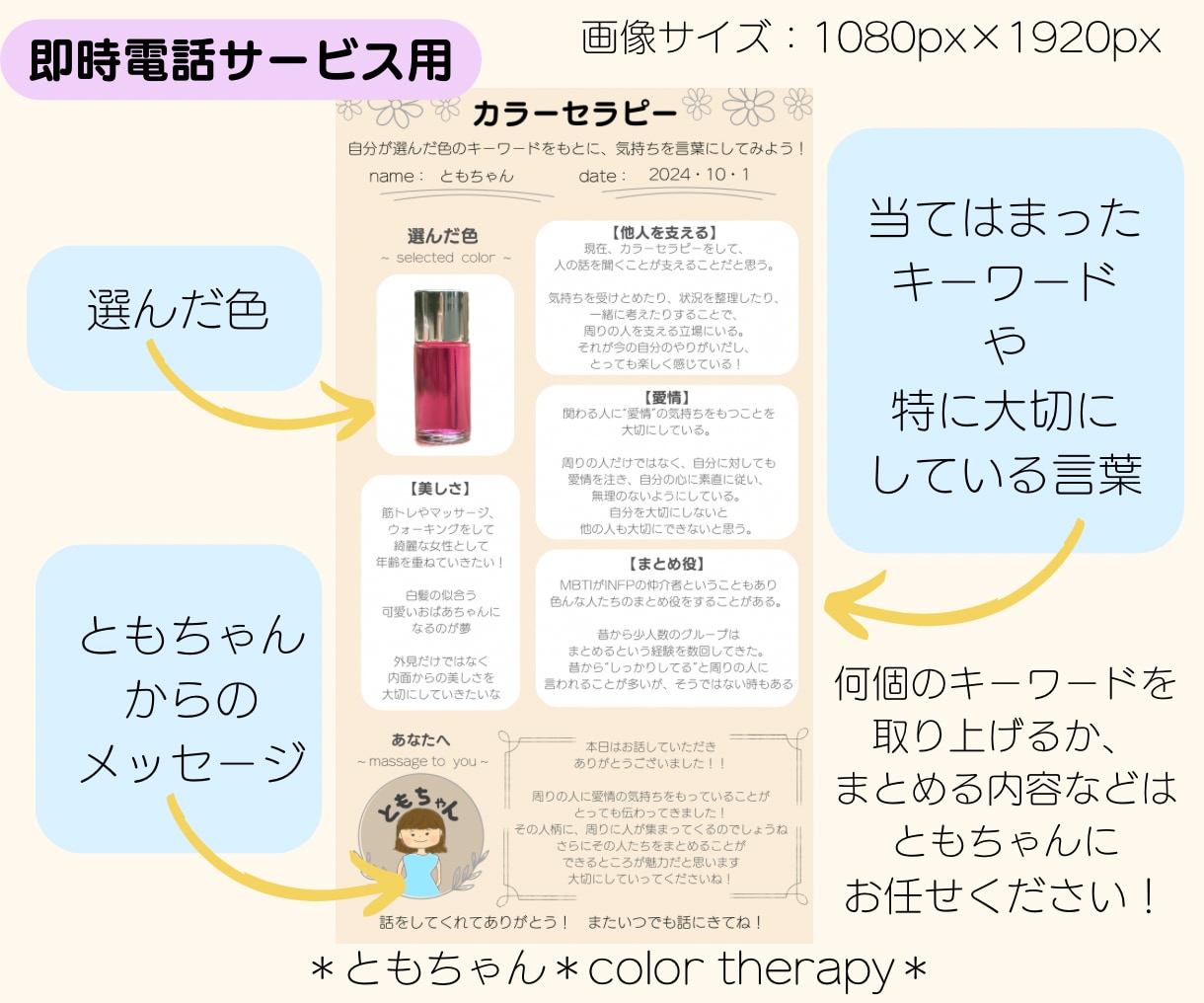 セラピー後のあなたの気持ちをシートにまとめます 今の気持ちを記録に残したり、振り返ったりしよう！ イメージ3