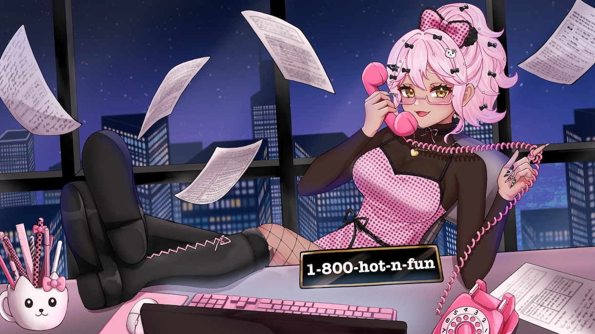 VTuber配信画面・待機画面イラスト制作します 配信で映える、雰囲気重視のVTuber画面を制作します イメージ3