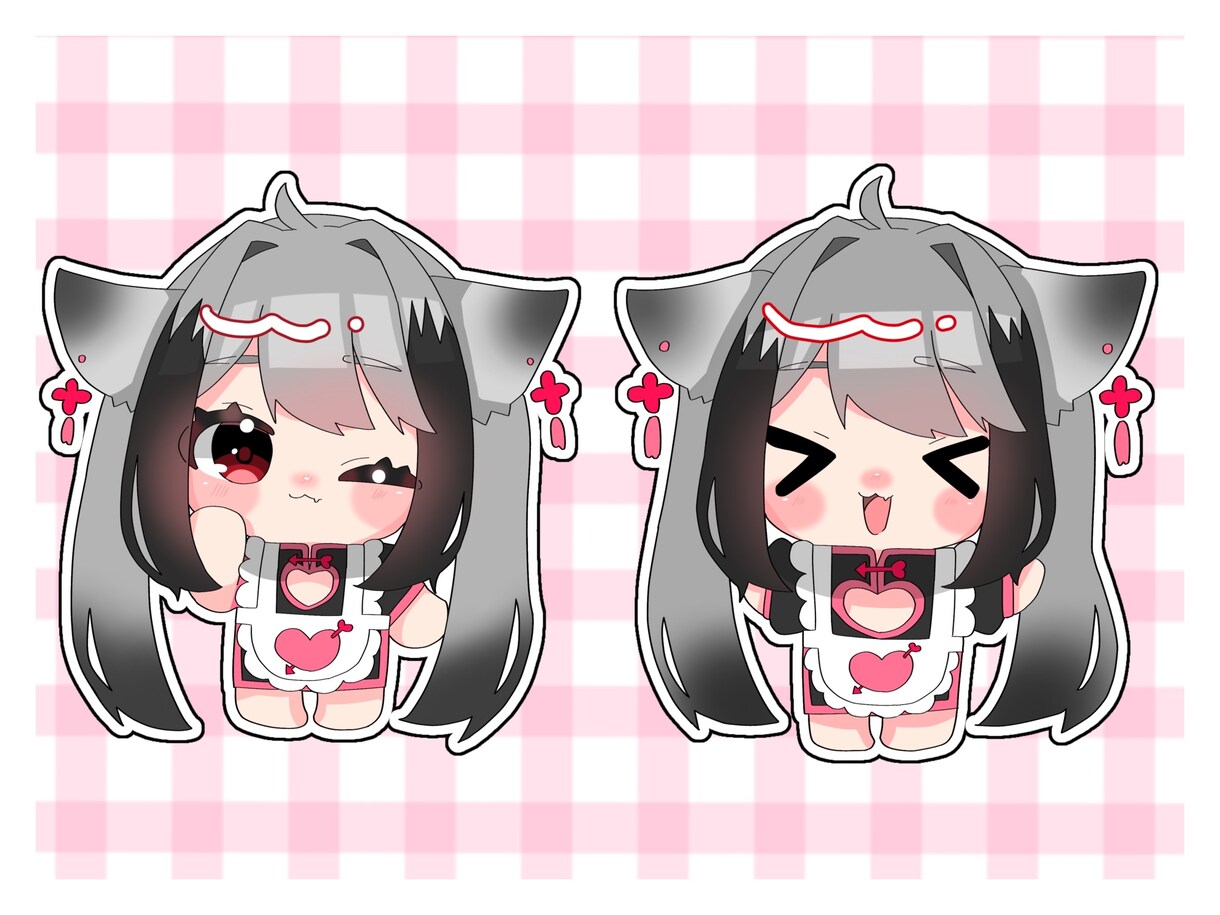 2頭身デフォルメ表情差分8種セットをお描きします もちもちかわいいちびキャラを安く沢山制作します イメージ4