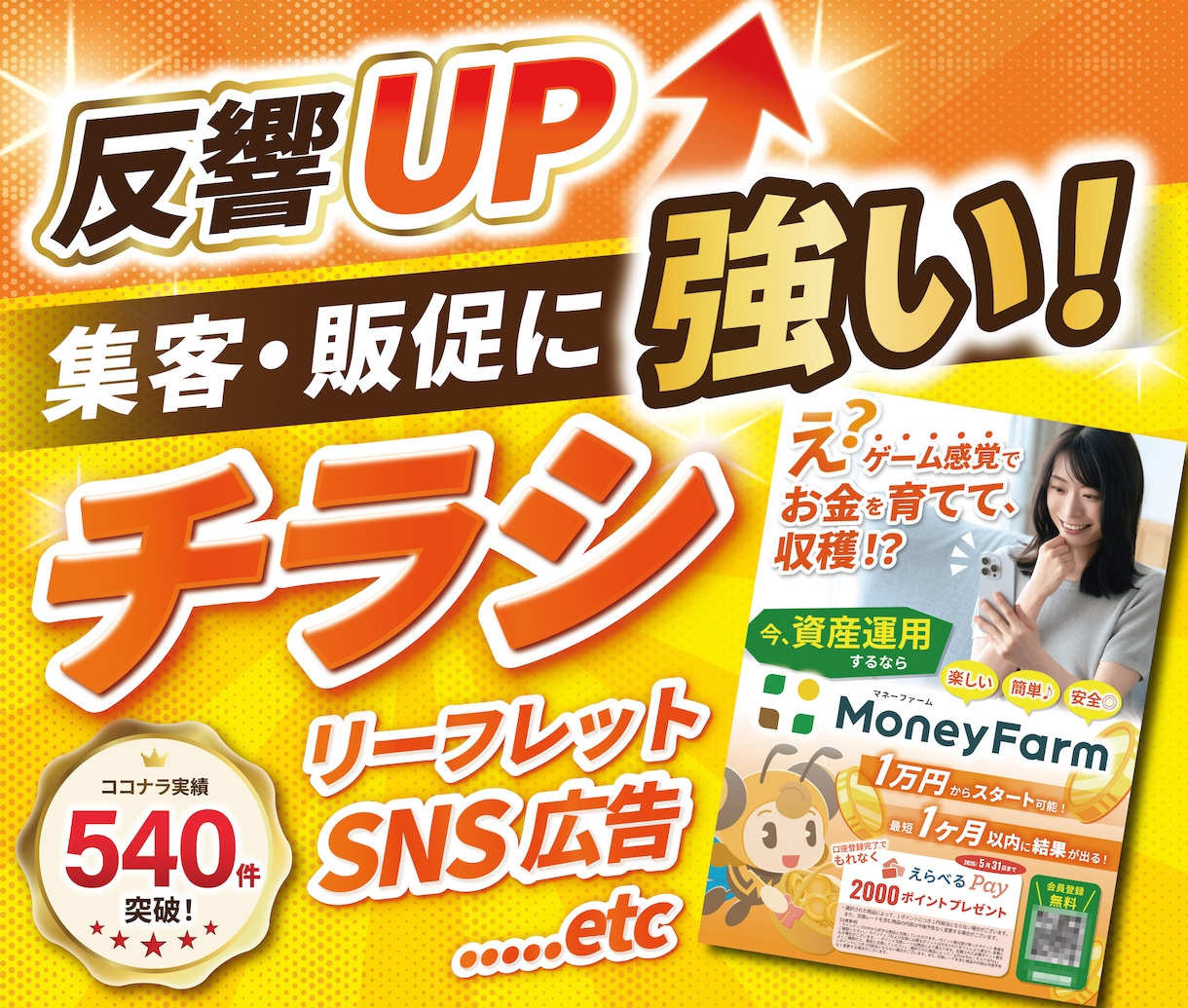 訴求を上げたい方必見！高品質なチラシ等を作成します もっと訴求を上げる為の提案がほしい方、お申し付けください！ イメージ1