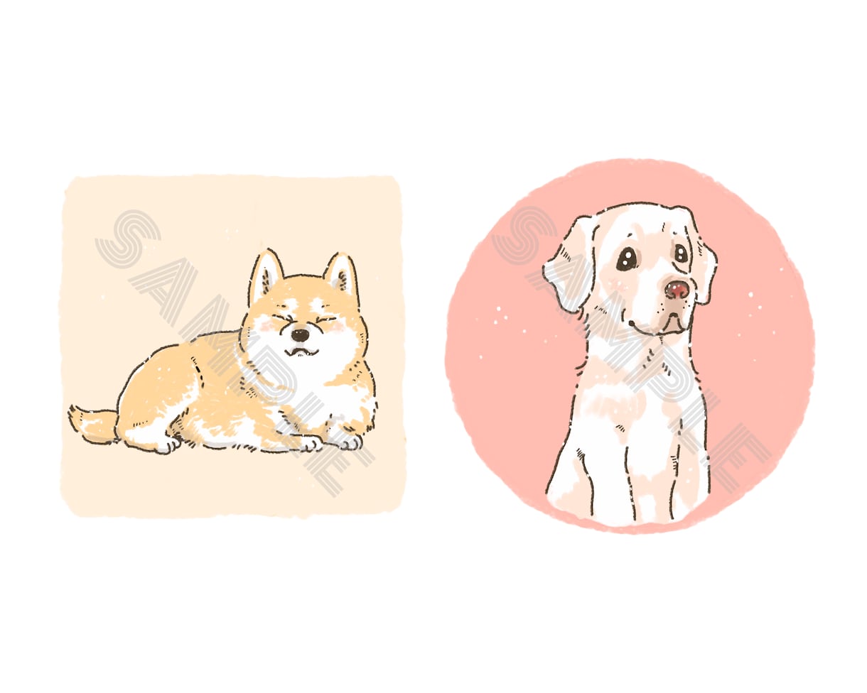 動物の似顔絵イラストをゆるっと可愛く描きます 商用OK！SNSやブログアイコンにおすすめです◎ イメージ4