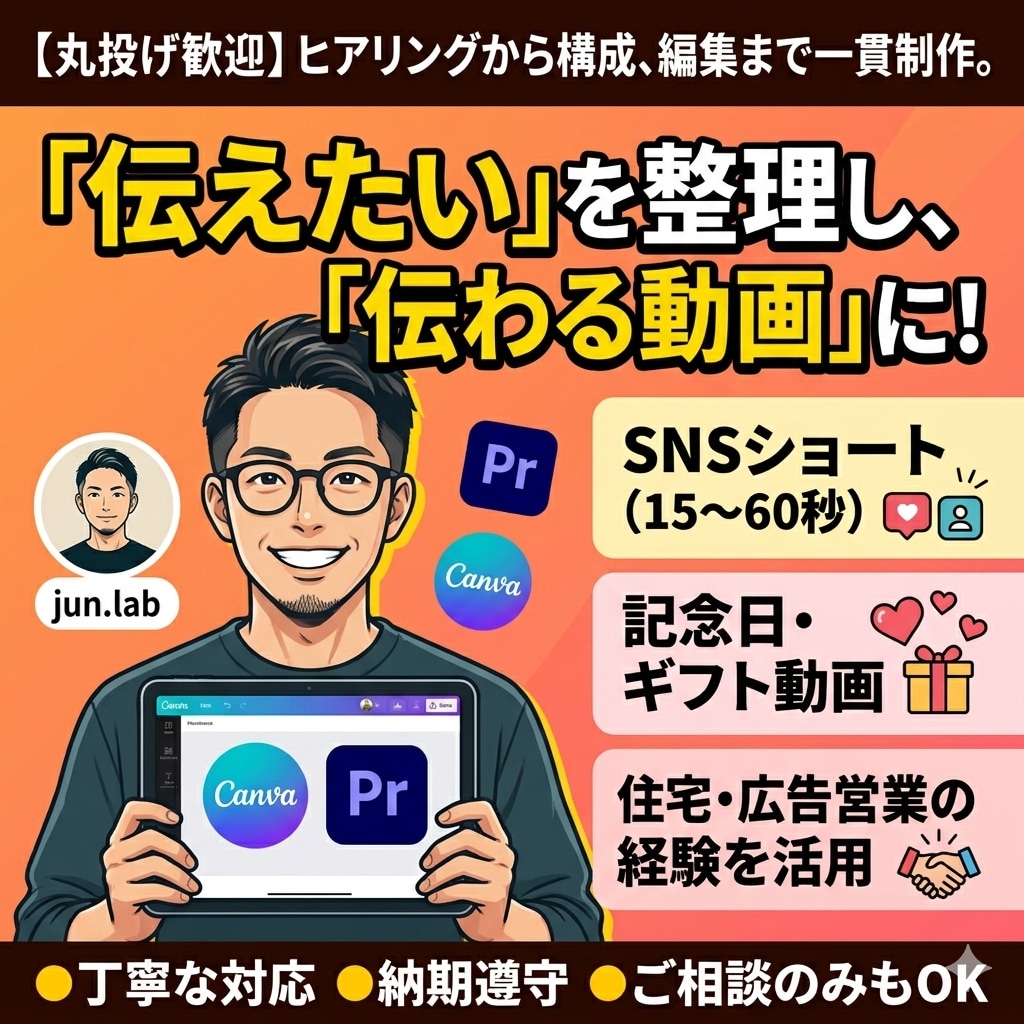 構成から作るショート動画・ギフト動画を編集します 伝えたい想いを動画で形にします イメージ1