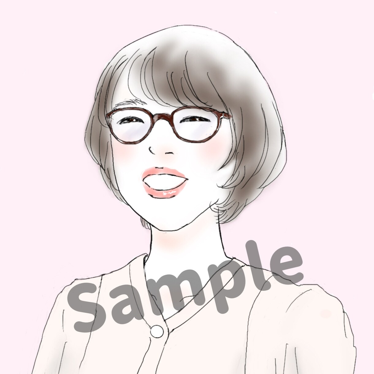 おしゃれかわいい似顔絵アイコン描きます 似顔絵以外（イメージでも）OK　シンプル　優しいイラスト イメージ3