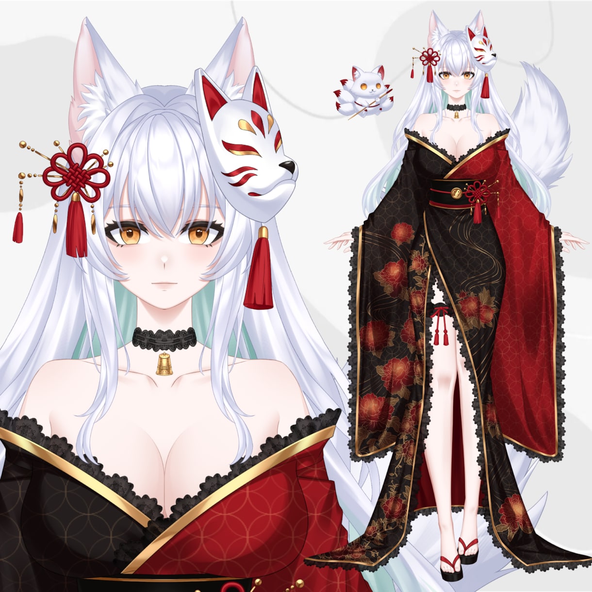 高精度・高複雑度Live2DVモデル制作します 立ち絵からモデリングまで一貫対応無制限修正・商用利用可 イメージ7