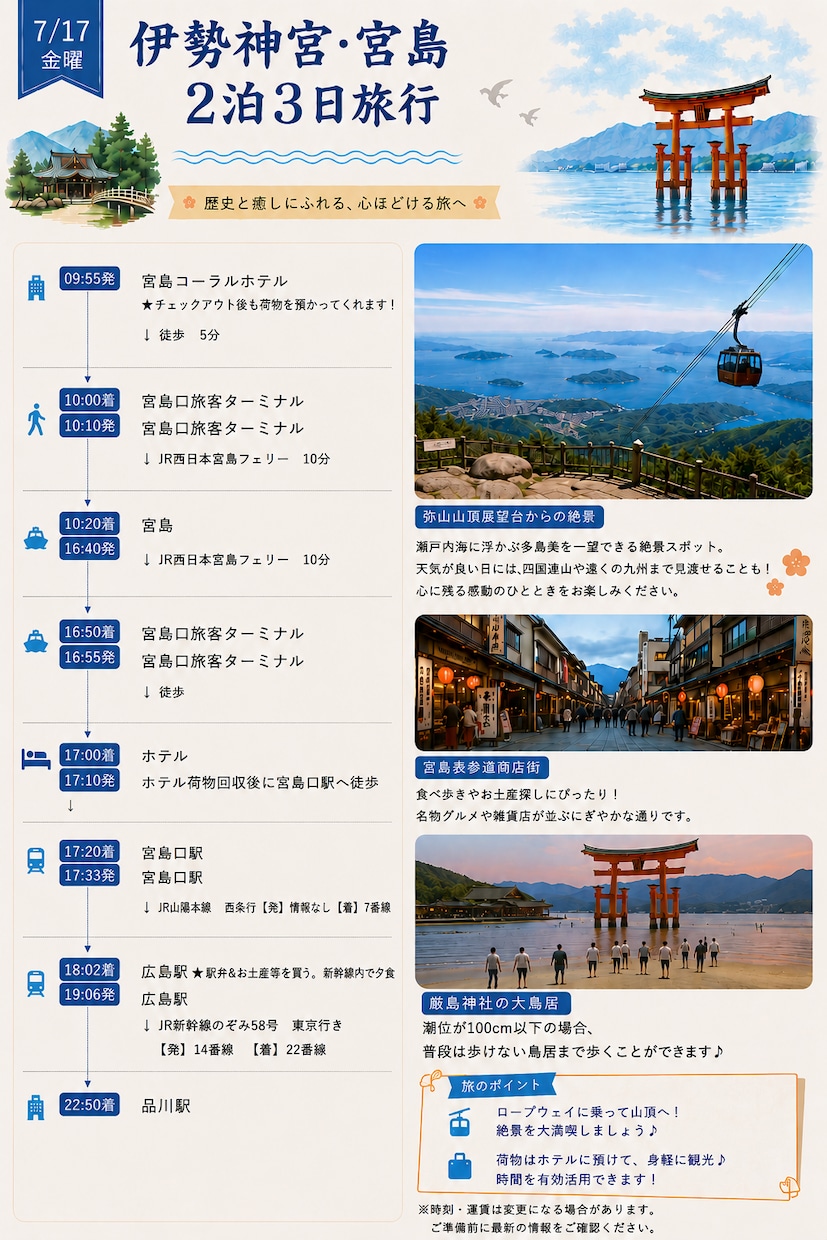 旅行雑誌みたいな旅のしおりを作成します 旅行プラン・行程表をオーダーメイド作成 イメージ7