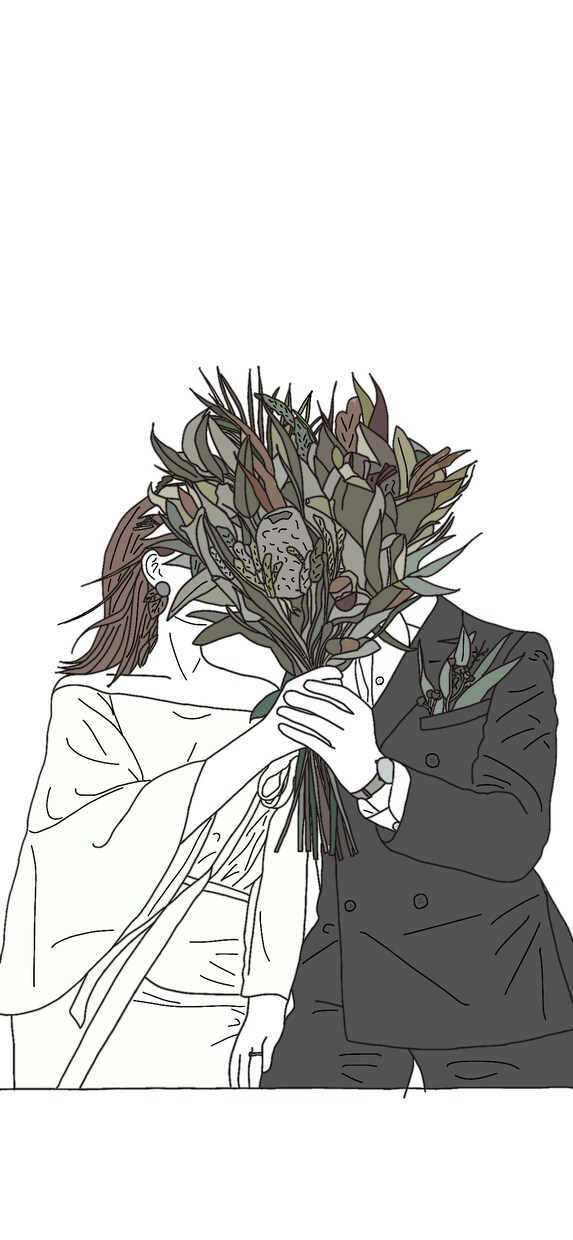 大切な人との思い出をイラストにします 結婚式の前撮り写真・大切な思い出をイラストにします イメージ1