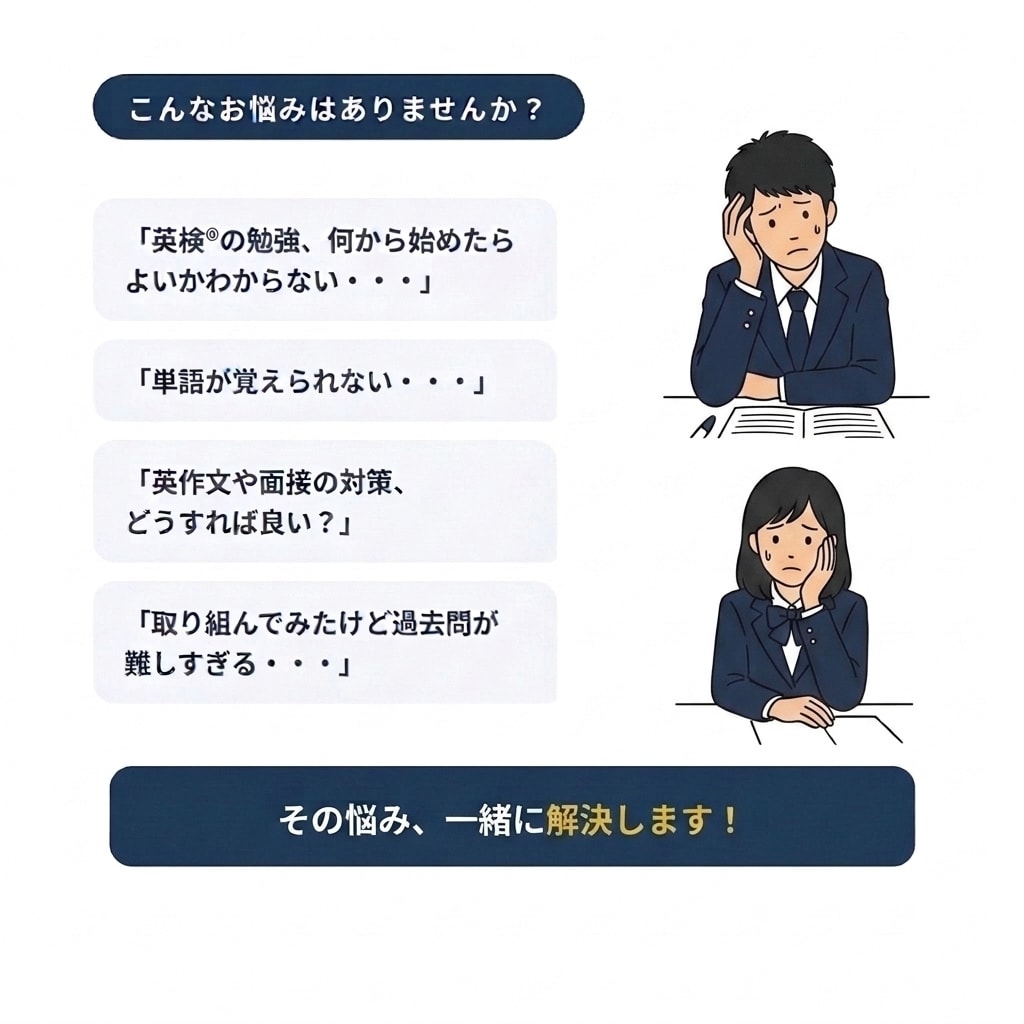 5〜3級【単発】弱点診断と面接対策もします 悩み別対策で苦手にアプローチ、合格を目指します！小学生も歓迎 イメージ2