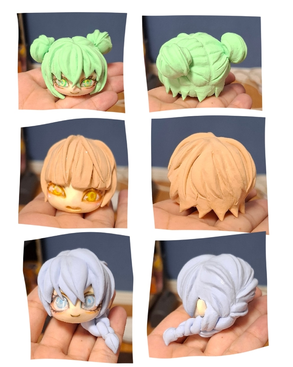粘土で、ミニチュアフィギュア人形制作します 約10cm、3等身位の小さなドールです イメージ3