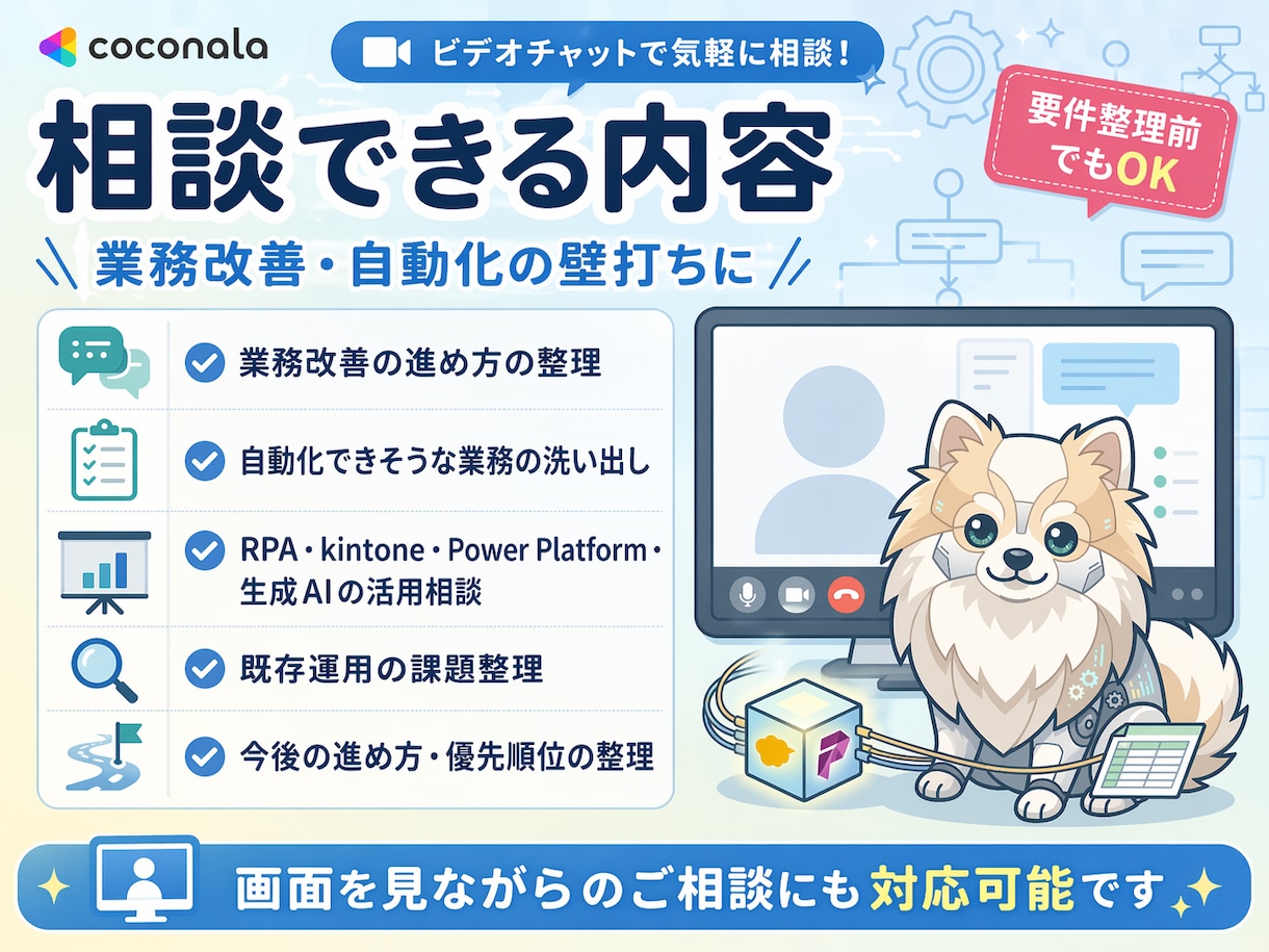 業務効率化・自動化の相談承ります 業務改善の方向性を一緒に整理します イメージ3