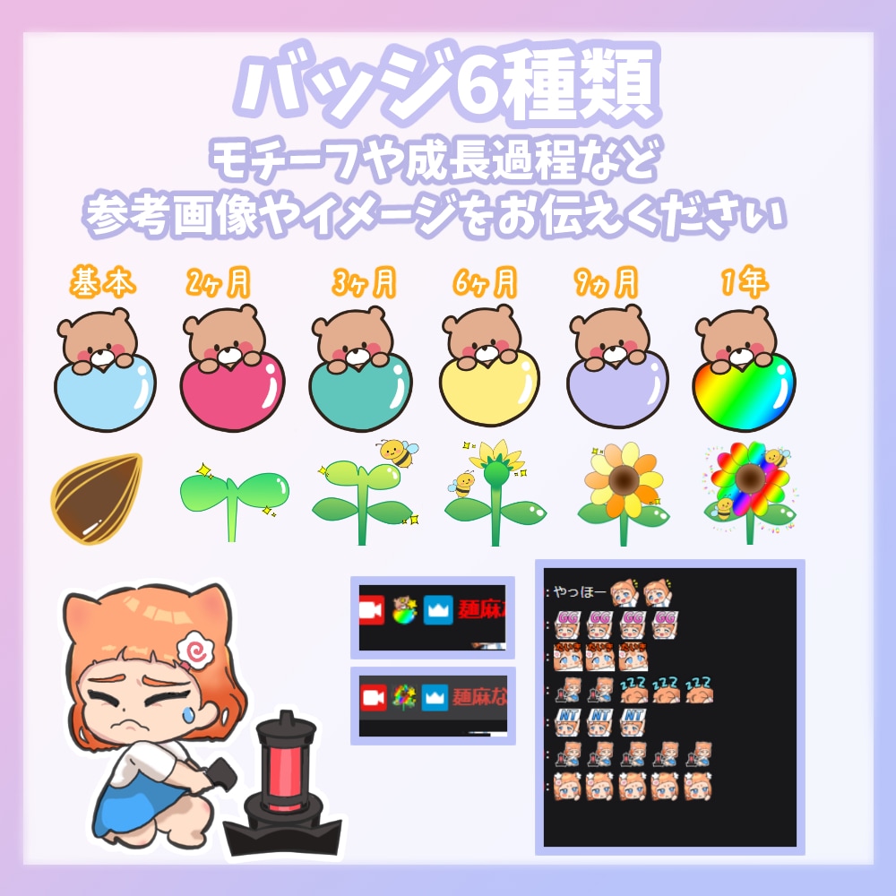 TwitchやYoutubeスタンプ作成します ぷにっと可愛くて見やすいスタンプ作成します！！ イメージ3