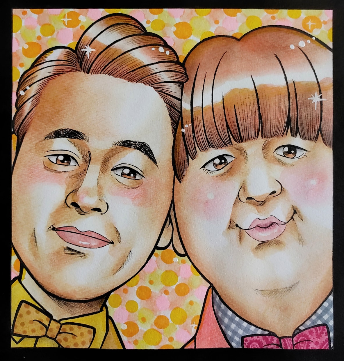 送料込み♪漫画タッチでもらって嬉しい似顔絵描きます ペン画と水彩色鉛筆をベースに確かな画力で丁寧に作成いたします イメージ8