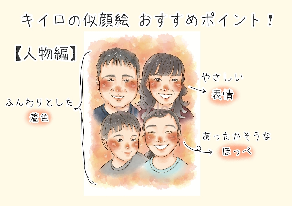 1名1000円♡ほんわか似顔絵お描きます 誕生日・記念日・父の日母の日・長寿のお祝いにオススメ♡ イメージ2