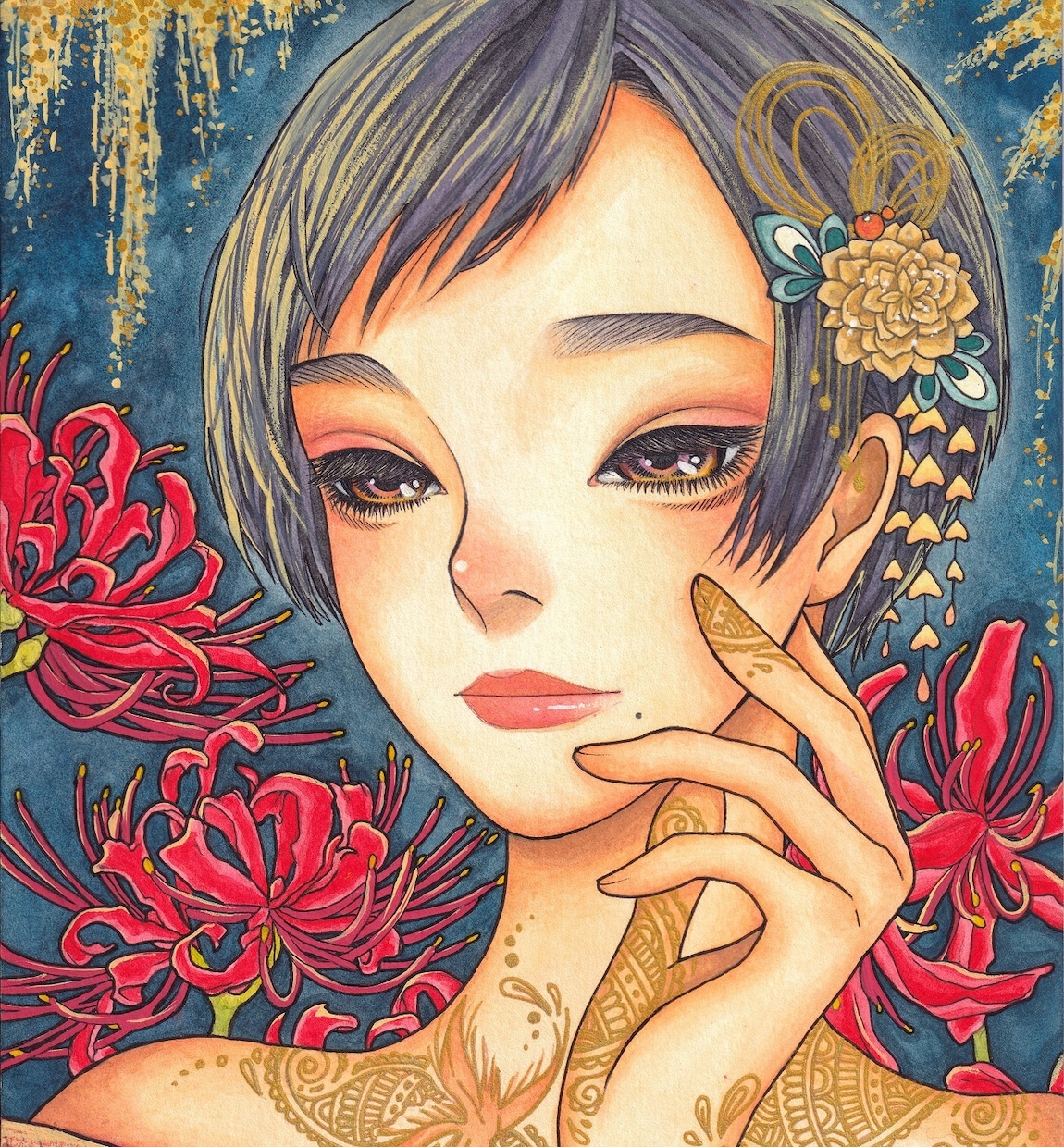水彩で世界観のあるイラスト製作いたします アナログイラストならではの特別な一枚をお届けします。 イメージ1