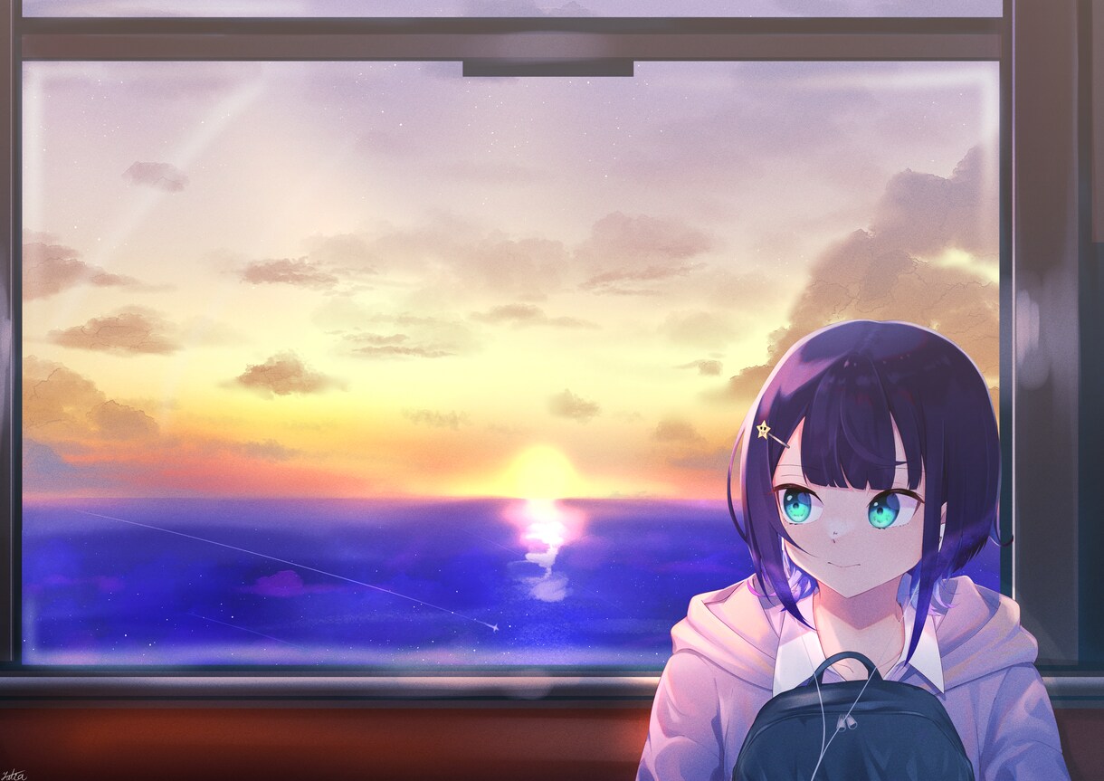 歌ってみたやSNSアイコン用イラスト描きます 線画や色使いが魅力的でアンニュイな女の子描くのが得意です！ イメージ4
