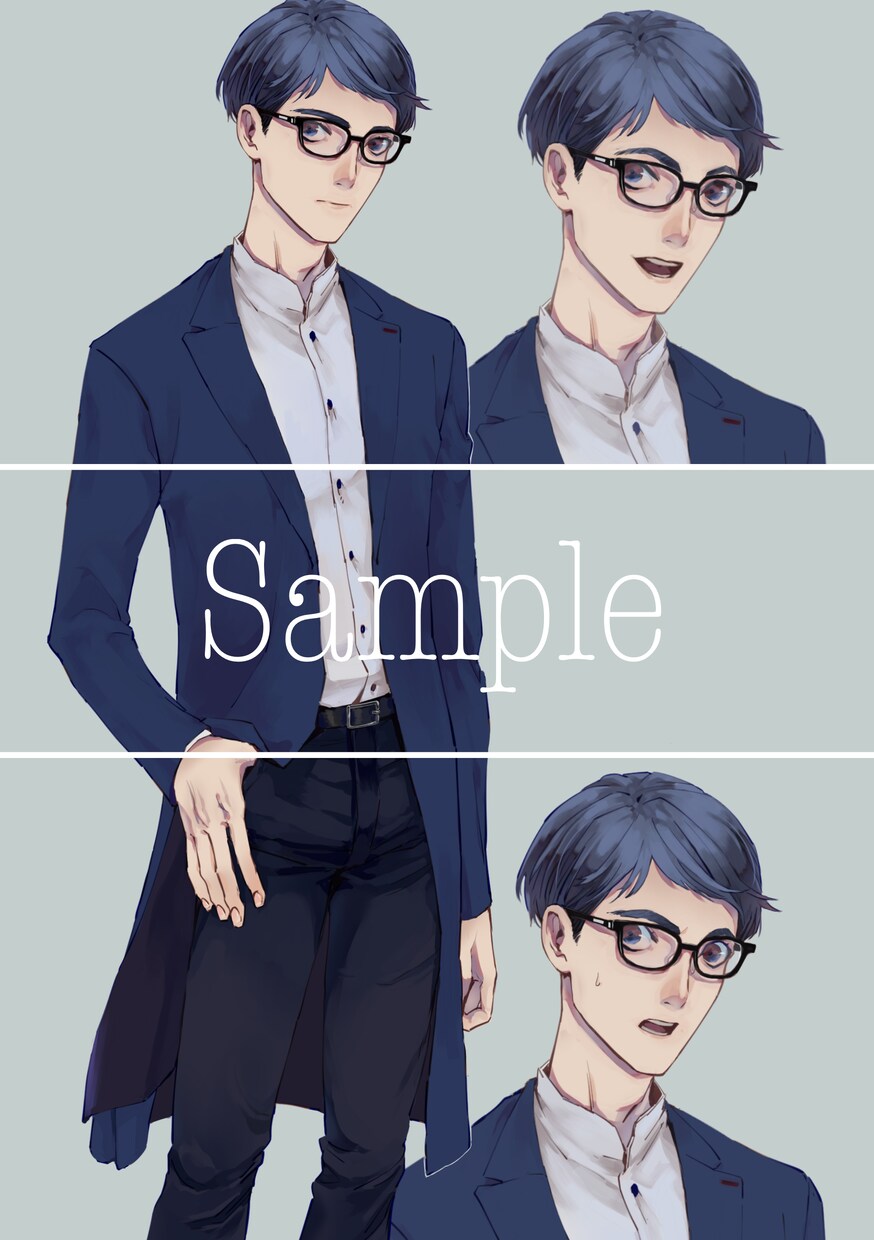創作キャラクターの立ち絵制作します おじさん、筋肉質な男性得意です！ イメージ2