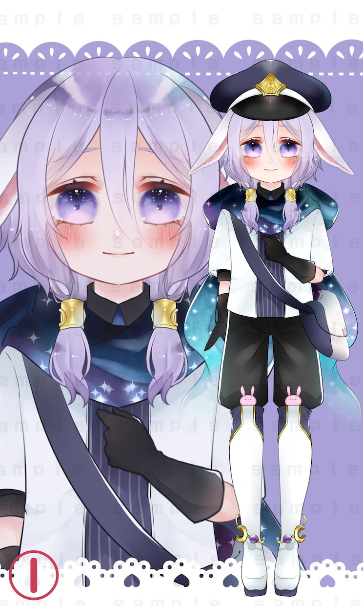 うさみみキャラクター販売します 一点物！簡素パーツ分け済み立ち絵販売！ イメージ1