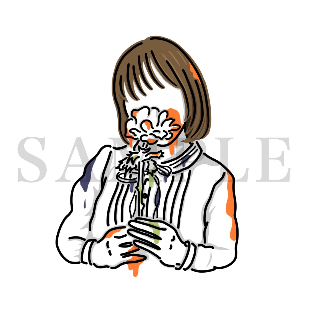 顔出ししない、おしゃれなイラストをお描きします あなたに『インク』をたらします。 イメージ6