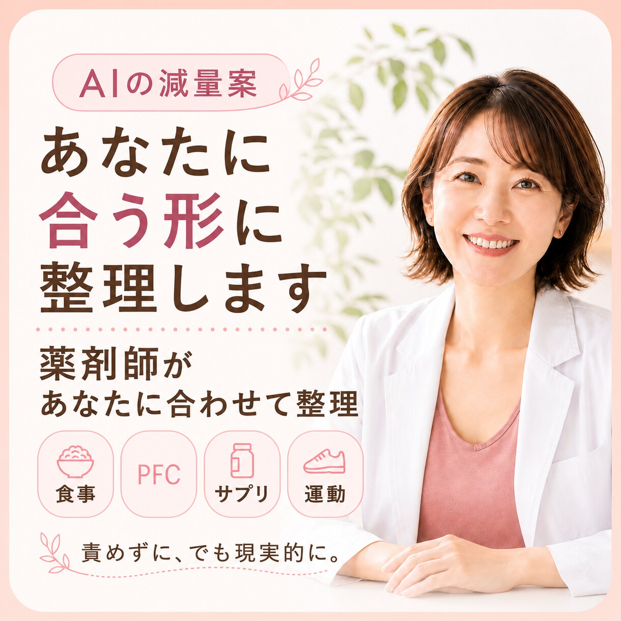 ChatGPTの減量案を薬剤師が整理します 食事・PFC・サプリ・運動をあなたに合わせて整理 イメージ1
