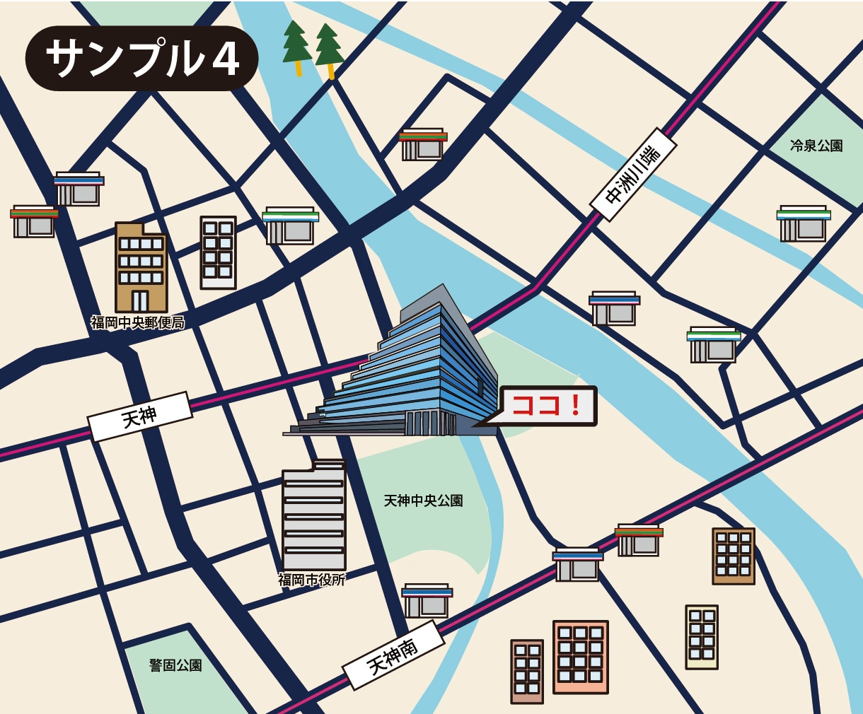 イラストを使った地図を作成いたします GoogleMAPを元に分かりやすい地図を作成いたします。 イメージ4