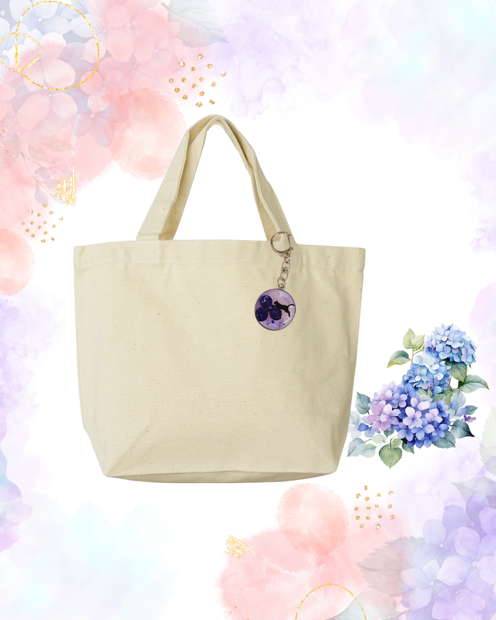 紫陽花と猫のキーフォルダー販売します 雨の景色を紫陽花の色で色付けしませんか イメージ7