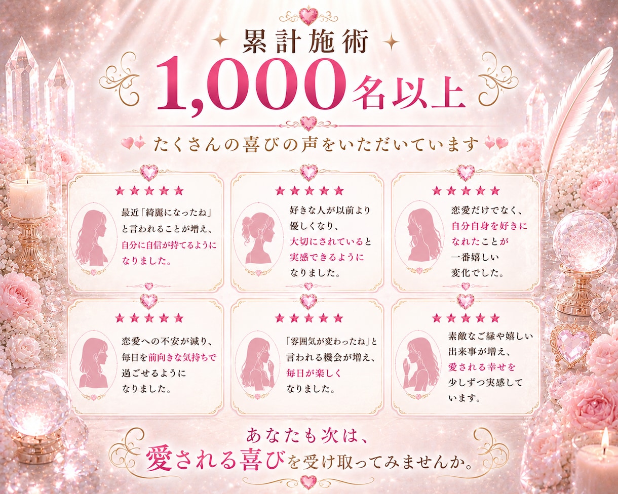 愛されヒーリング｜恋愛モテ波動・魅力アップします 引き寄せ・縁結び・恋愛成就｜白魔術で愛され体質へ イメージ6
