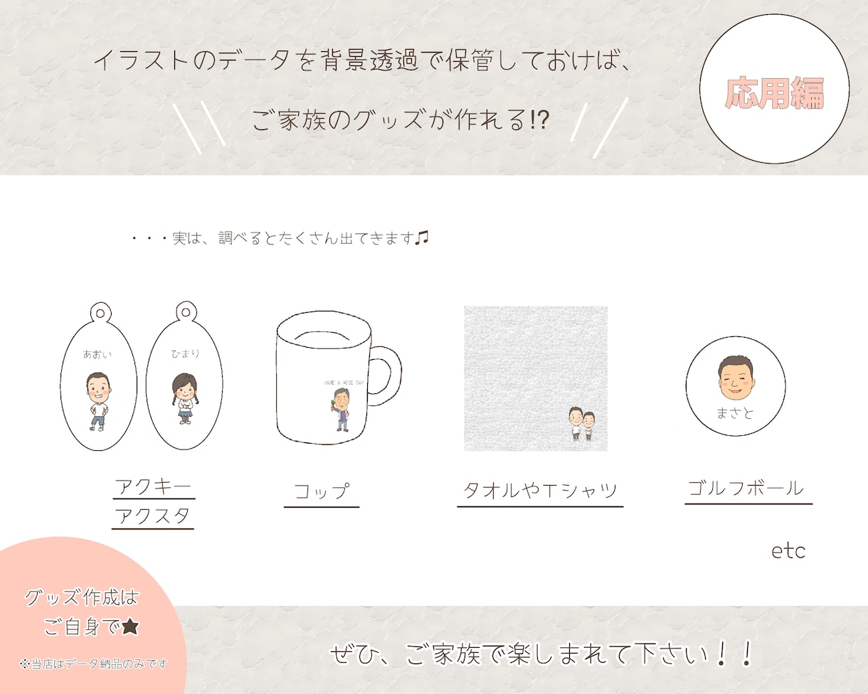かわいさ重視✨2頭身のシンプル似顔絵お描きします 【先着5名様限定特別価格】ご家族全員ゆる〜いタッチで大集合✨ イメージ6