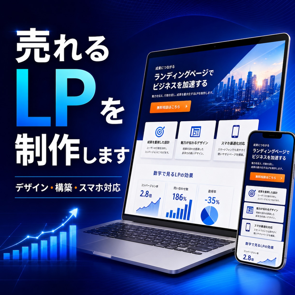 成果につながるLPを丁寧に制作します デザインから実装までワンストップで対応 イメージ1